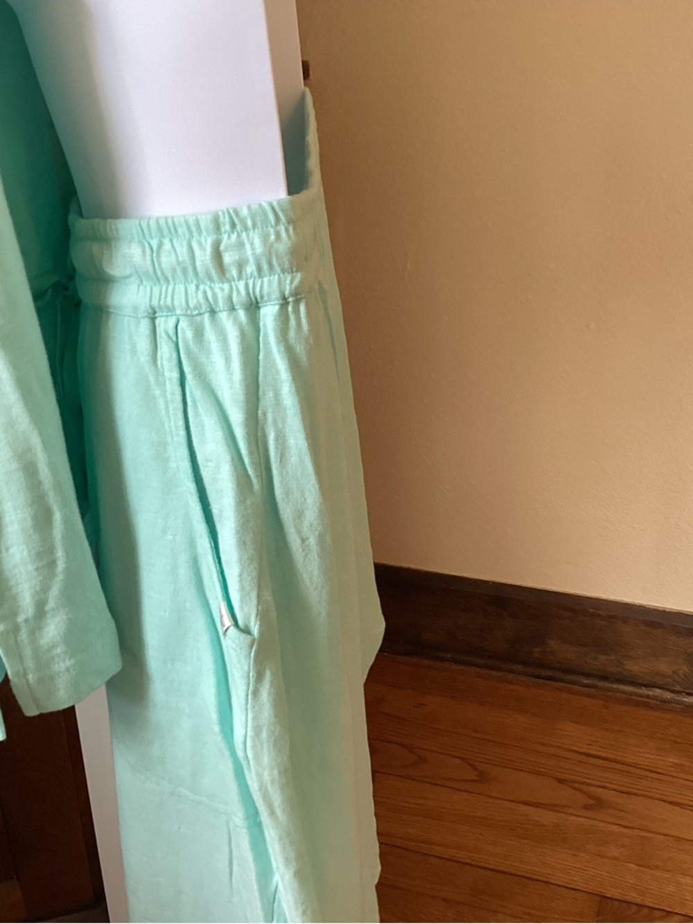 West Indies Wear Light Aqua Slub Knit Cotton Classic Skirt - NWT M - Picture 5 of 9